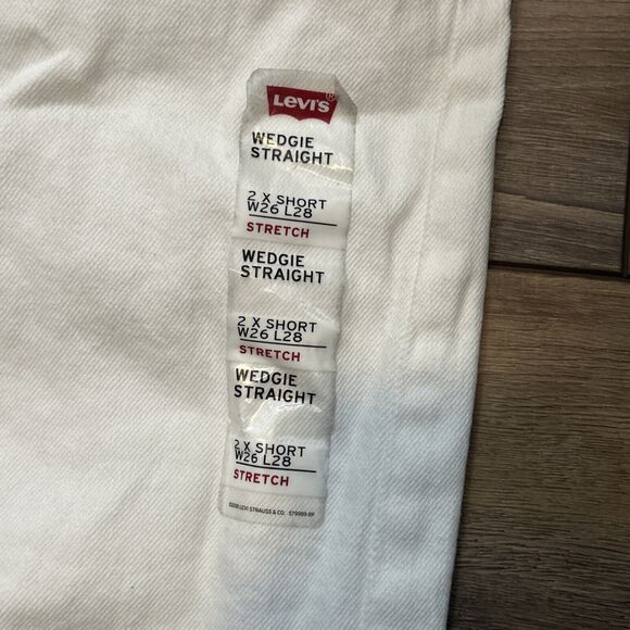 Levis Wedgie Straight Jeans Women's 2 X Short 26x28 White NEW NWT - Picture 2 of 5